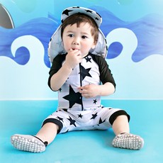 Vaenait Baby 孩童星星圖案連身泳衣