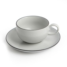 카네수즈 클라리스 홍차잔 + 잔받침 세트, 그레이, 1세트