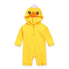Vaenait Baby 幼兒鴨子造型連帽連身泳衣
