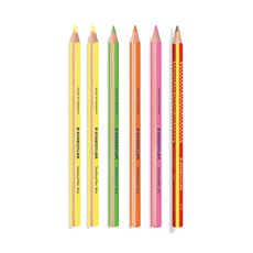 스테들러 형광 색연필 128 64SB6P, 6색, 1세트