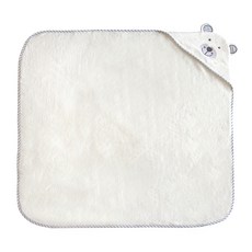 竹纖維連帽浴巾, 白色, 1入