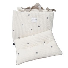 可拆式午睡棉被組, 炭灰色星星款 象牙白
