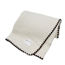 嬰兒一體式四層棉紗午睡被, 象牙白