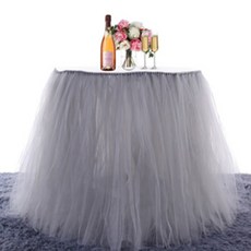 마켓감성 생일파티 풍성한 테이블 스커트, 그레이, 1개