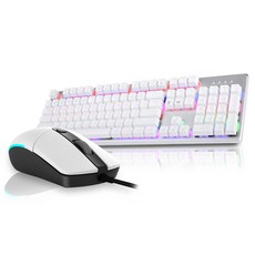 ABKO LED 機械遊戲鍵盤鼠標套組, GKM570, 白色的, 一般型