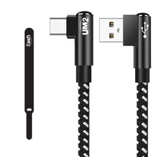 UM2 L型 Type-C 高速充電電競傳輸線 CL524 3m, 黑色, 1個