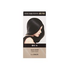더샘 실크 헤어 컬러 크림 새치커버 염모제 1제 60g + 2제 60g + 트리트먼트 8ml 세트, 흑색 1N, 1개