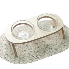 A.JJU Design 寵物用斜面玻璃餐具2件11cm, 混色, 1個