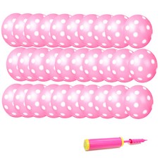 NEOTEX 圓點玫瑰印花氣球 30cm 30入 + 手動打氣筒, 混合色, 1套