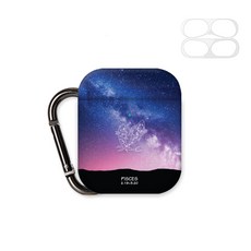 GOOSPERY 星座設計 AirPods 1 / 2 代 保護殼 + 防鐵粉貼紙 + 鑰匙圈, 單一商品, 雙魚座, 1個