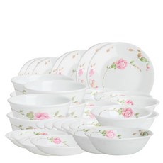 Corelle 康寧 6人份玫瑰印花碗盤組 31入, 混合顏色, 空氣 6p + 大盤 6p + 前盤 6p + 小盤 3p + 中盤 2p + 大盤 2p + 冷牛肉 2p + 大盤 2p + Naengmyeongi