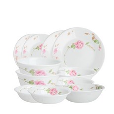 Corelle 康寧 2人份玫瑰印花碗盤組 11入, 混色, Air 2p + Dish 2p + Front Dish 2p + Medium Dish + Dish + Naengmyeongi