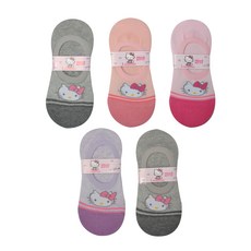 Hello Kitty 女童雙褶皺隱形襪5雙組
