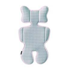 Malolotte 嬰兒推車涼感棉質坐墊, 黑色檢查薄荷, 1個