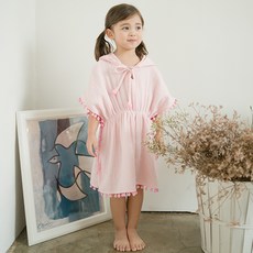 JOY MULTI 孩童毛球斗篷連帽沙灘浴巾