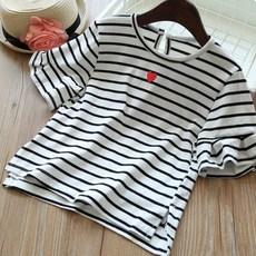 CONTIKIDS 女童透氣愛心刺繡T恤