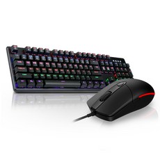 ABKO LED 機械遊戲鍵盤鼠標套組, GKM570, 黑色的, GKM570 有線鍵盤鼠標 LED 電競組合 (黑色)