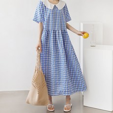 PANG PANG SHOP 格紋孕婦連身裙