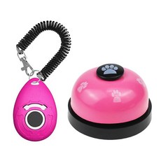寵物行為訓練器+響鈴組合, 粉色的, 1個