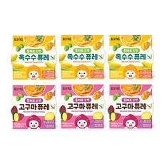 엘빈즈 통째로 으깬 곡물퓨레 액상영유아식 90g 2종 x 3p 세트, 고구마, 옥수수, 1세트