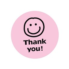 도나앤데코 땡큐 피넛 스마일 원형 스티커 3.5cm, 연핑크, 120개