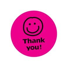 도나앤데코 땡큐 피넛 스마일 원형 스티커 3.5cm, 핫핑크, 120개