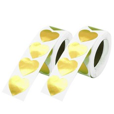 Donna&deco Melange 愛心包裝捲筒貼紙, 金色, 2個