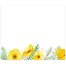 Donna&deco 賽琳娜黃色花朵方形便條貼紙 6 x 5 cm 003, 120個, 混合色