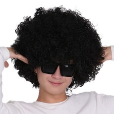 Party09 巨型假髮(黑色) 2入, 黑色