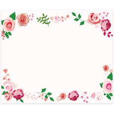 Donna&deco Kayla玫瑰邊框方形便條貼紙 6 x 5 cm 013, 120個, 混色