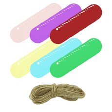 Donna&Deco Seha 圓形吊牌 20入 x 6款 + 麻繩 10m 套組, 混色, 1套