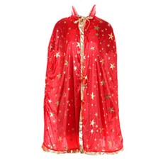 星星圖案披風 100cm 派對用品, 紅色的, 1個
