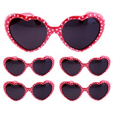 LivingDA 波點愛心造型太陽眼鏡, 紅色的, 5個