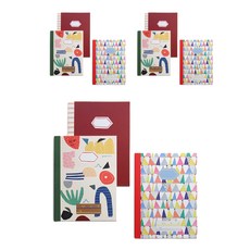 hello moris 筆記本3件組 三角錐10格本 + 太陽通知簿 + 菜園圖畫日記本 19 x 26 cm, 混合色, 3套