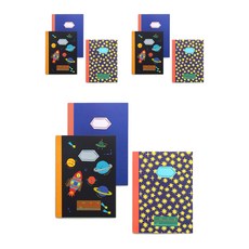 heLLo MORIS 筆記本3件組 各式10格 + 海洋聯絡簿 + 宇宙圖畫日記本 19 x 26 cm, 混合色, 3套