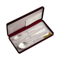 Inspoon 孩童壓紋湯匙+扁筷子+叉子, 混色, 1組