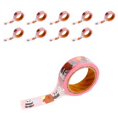 卡通頻道熊熊好功夫寶寶熊熊紙膠帶 7*15mm, 混色, 10個