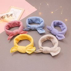 VINDAGIL 孩童簡約素色棉紗方形手帕5入組