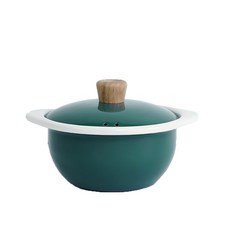 HoneyWare 電磁爐適用雙耳琺瑯湯鍋+鍋蓋組 藍色, 20.5 x 18 x 12 厘米, 1個