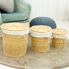 eSPACE PE仿藤籃 大 + 中 + 小 套組, 米色, 1套