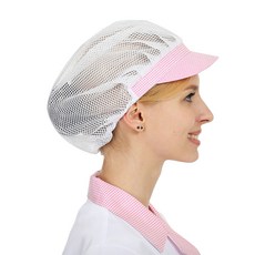 TEAM COOK 前網眼衛生帽 TSCF-603 FREE, 格紋粉紅, 5個