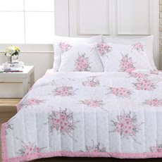 gBEDDING 花朵印花泡泡紗薄被, 粉色的