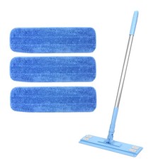 aclean 中型清潔拖把 天空藍 + 3片替換拖布, 1套