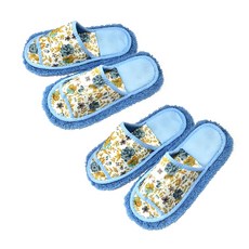 超細纖維清潔拖鞋, 2套, 藍色