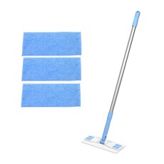 A-Clean 拖把清潔器 白色 + 天空藍 小型 25cm + 超細纖維拖布 藍色 3入組, 1套