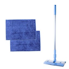 A-Clean 夾式清潔拖把 天空藍 + 環狀拖布墊 2入, 1套