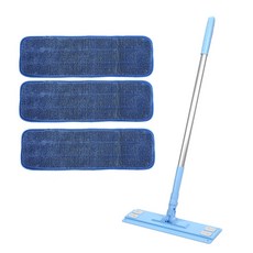 A-Clean 中型天空藍清潔拖把 + 3入高級纖維拖布, 1套
