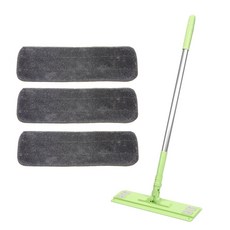 A-Clean 清潔拖把 中型 綠色 + 灰色環狀拖布墊 3片, 1套