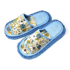 超細纖維清潔拖鞋, 1套, 藍色