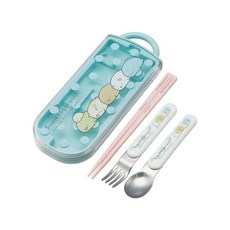 Skater 滑蓋式餐具三件組, 薄荷綠 角落生物, 1套